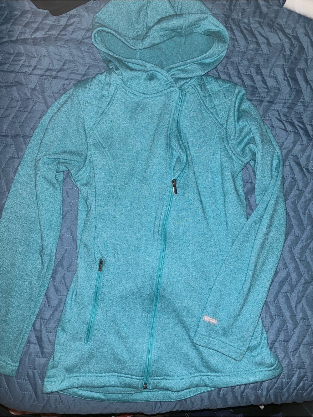 2/$25 Columbia Teal Hooded Full-Zip Sweater